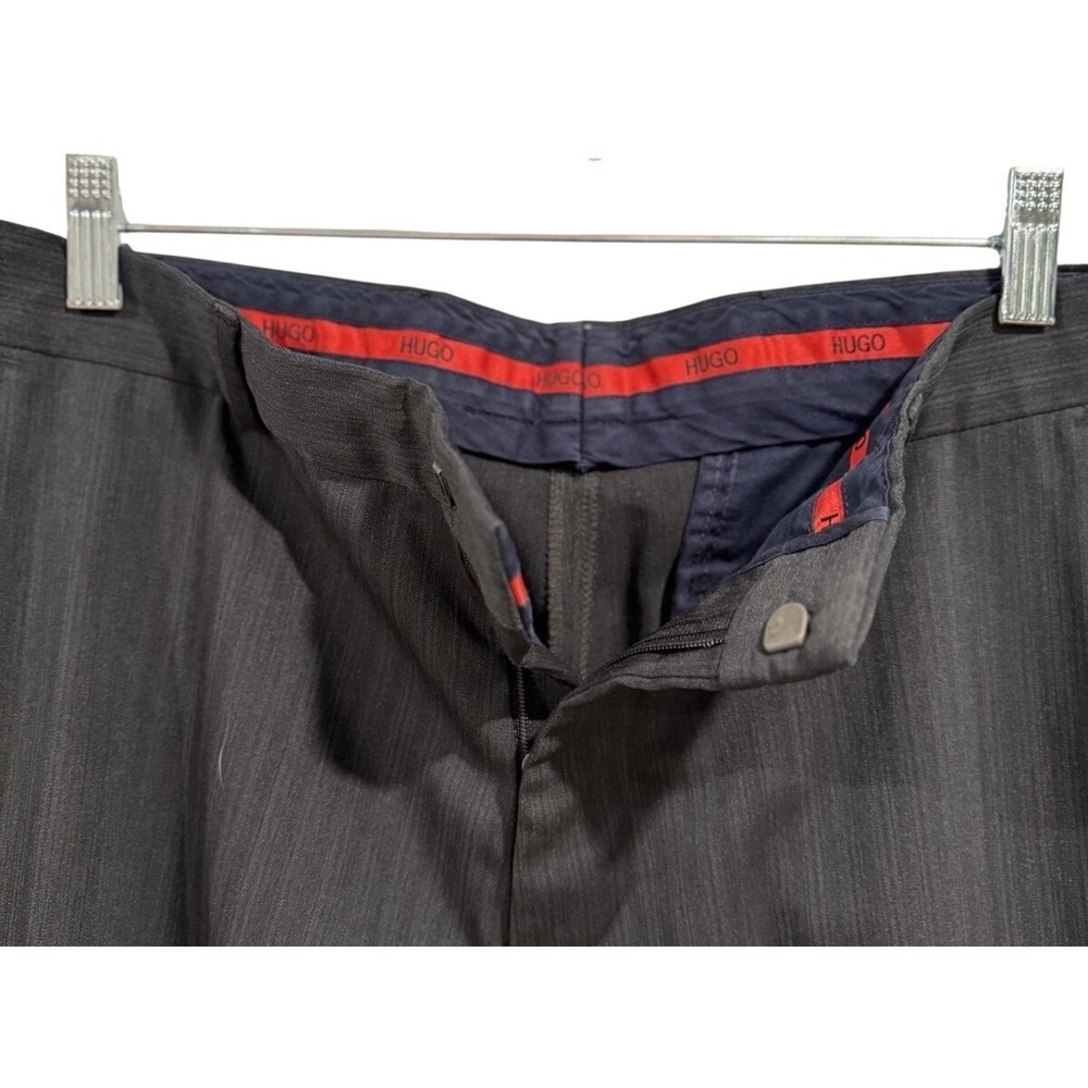 HUGO BOSS Aamon/Hago Men's Charcoal Pinstripe Wool Suit Blazer Size 46 Business - Picture 16 of 16